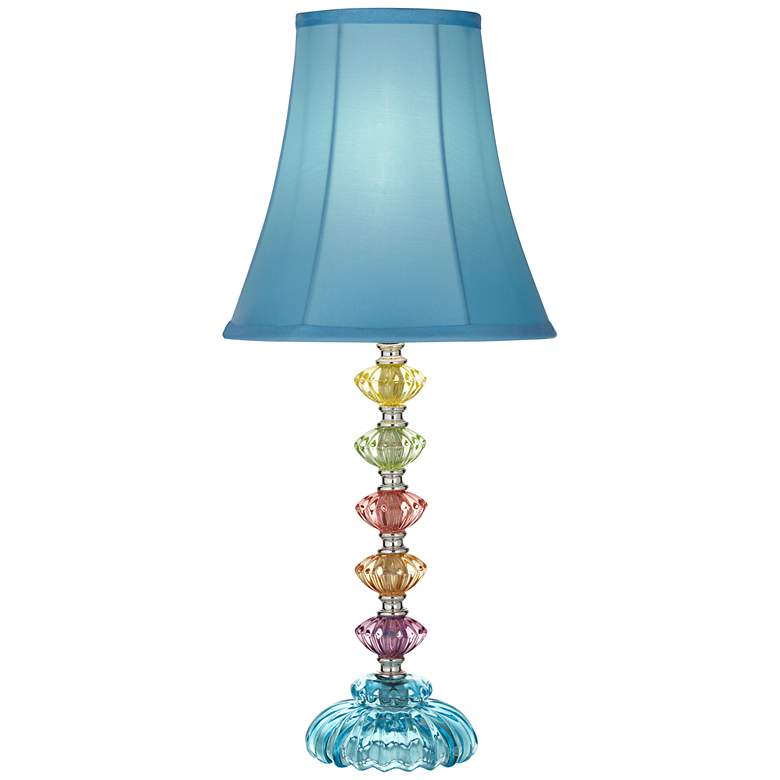 Image 2 360 Lighting Bohemian Blue 21" High Stacked Glass Table Lamp