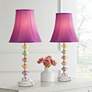 1_360 Lighting Bohemian Orchid 21" High Stacked Glass Lamps Set of 2
