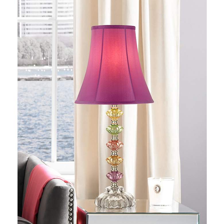 Image 2 360 Lighting Bohemian Orchid 21 inch High Stacked Glass Table Lamp