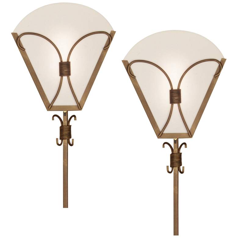 Image 1 360 Lighting Bow-Tie 12" High Deco Luxe Plug-in Wall Lights Set of 2