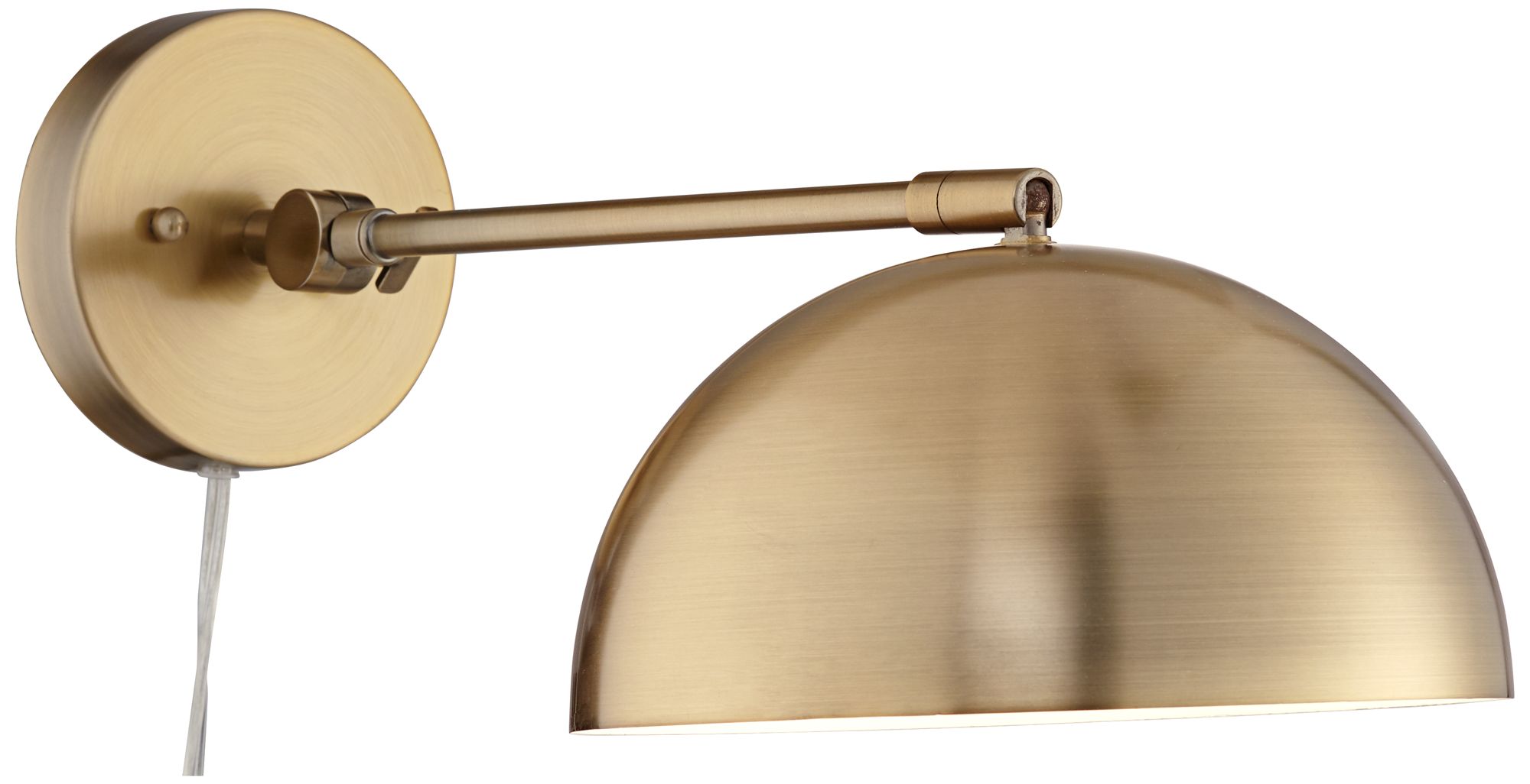 Image 7 360 Lighting Brava Antique Brass Down-Light Plug-In Wall Lamps Set of 2 more views