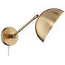 360 Lighting Brava Antique Brass Down-Light Plug-In Wall Lamps Set of 2 in scene