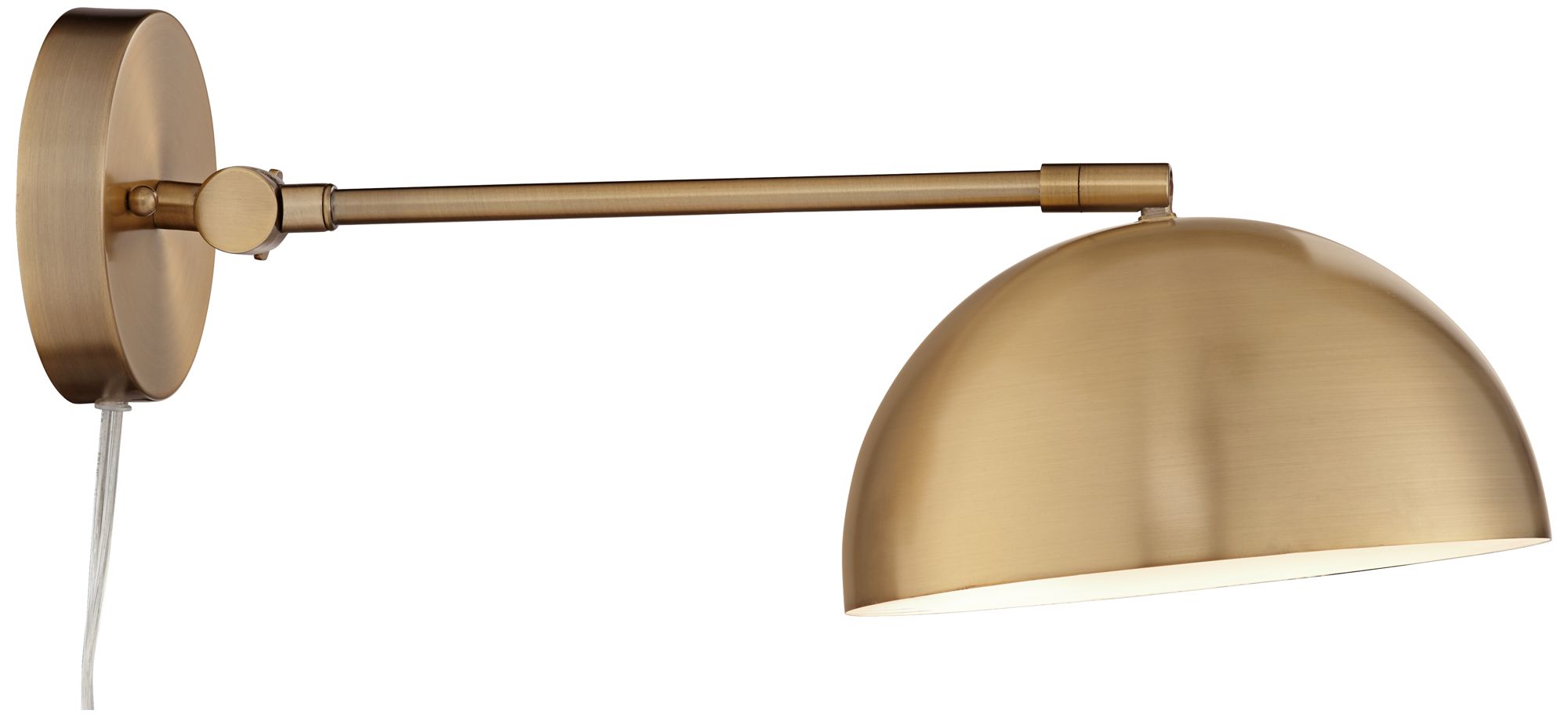 360 Lighting Brava Antique Brass Down-Light Plug-In Wall Lamps Set of 2 in scene