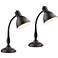 360 Lighting Breck 17" Dark Bronze Gooseneck Arm Desk Lamps Set of 2