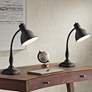 1_360 Lighting Breck 17" Dark Bronze Gooseneck Arm Desk Lamps Set of 2