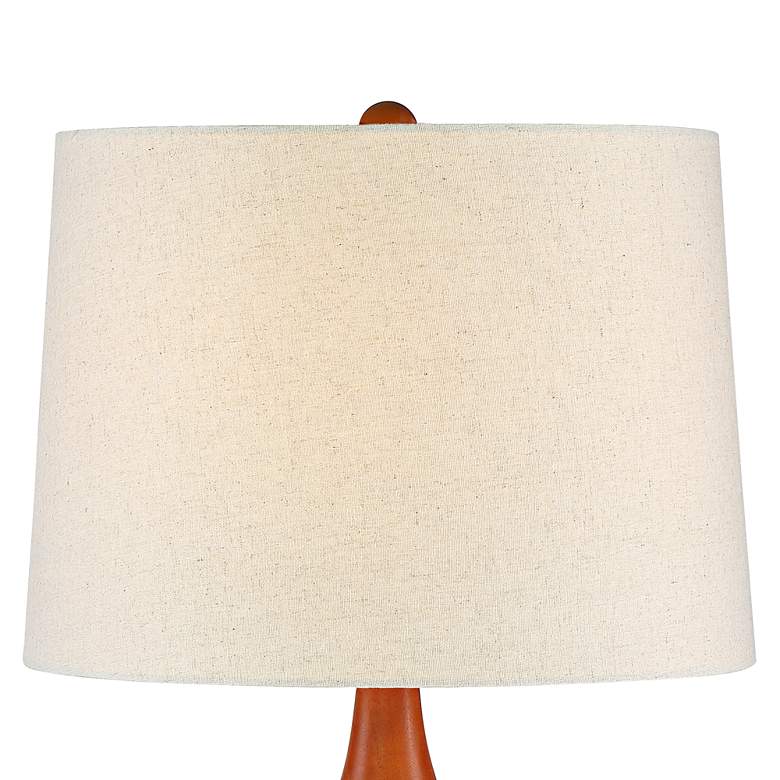 Image 5 360 Lighting Brice 23" Ivory and Wood Mid-Century Ceramic Table Lamp more views