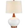 2_360 Lighting Brice 23" Ivory Ceramic Mid-Century Lamp with USB Dimmer