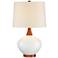 360 Lighting Brice 23" Ivory Ceramic Mid-Century Lamp with USB Dimmer
