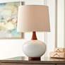 1_360 Lighting Brice 23" Ivory Ceramic Mid-Century Lamp with USB Dimmer