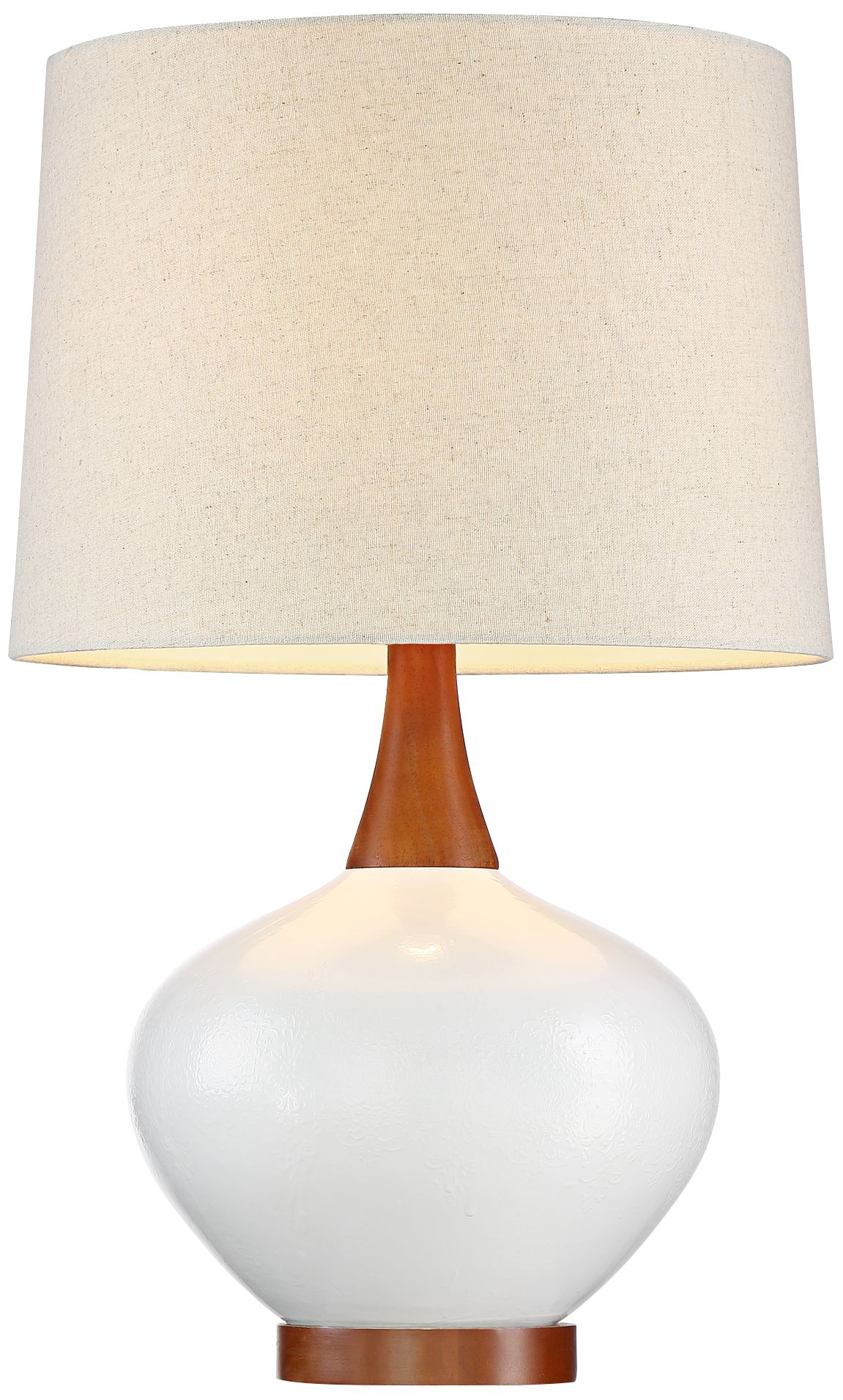 360 Lighting Brice 23" Ivory Ceramic Mid-Century Lamp with USB Dimmer