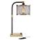 360 Lighting Brody 22 1/4" Black Brass Desk Lamp with USB and Outlet
