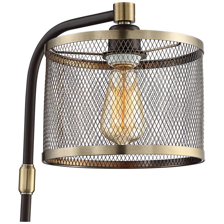 Image 4 360 Lighting Brody 22 1/4 inch Black Brass Desk Lamp with USB and Outlet more views