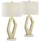 360 Lighting Brody 28" Gold and White Marble Table Lamps Set of 2