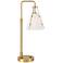 360 Lighting Brynn 25 1/2" High Cone Shade and Brass Dual USB Lamp