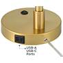 7_360 Lighting Brynn 25 1/2" High Cone Shade and Brass Dual USB Lamp more views