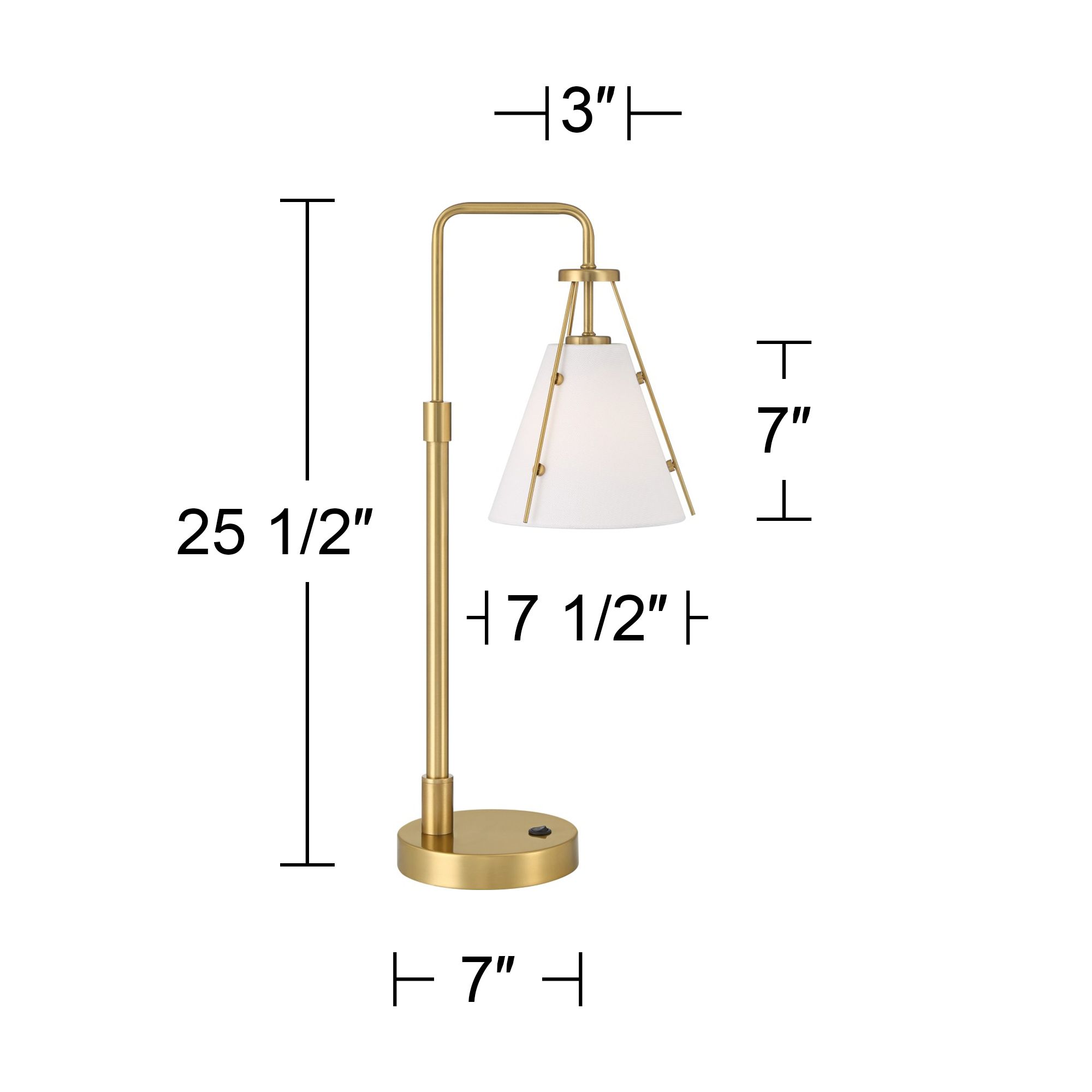 Watch A Video About the 360 Lighting Brynn Cone Shade and Brass Dual USB Lamp