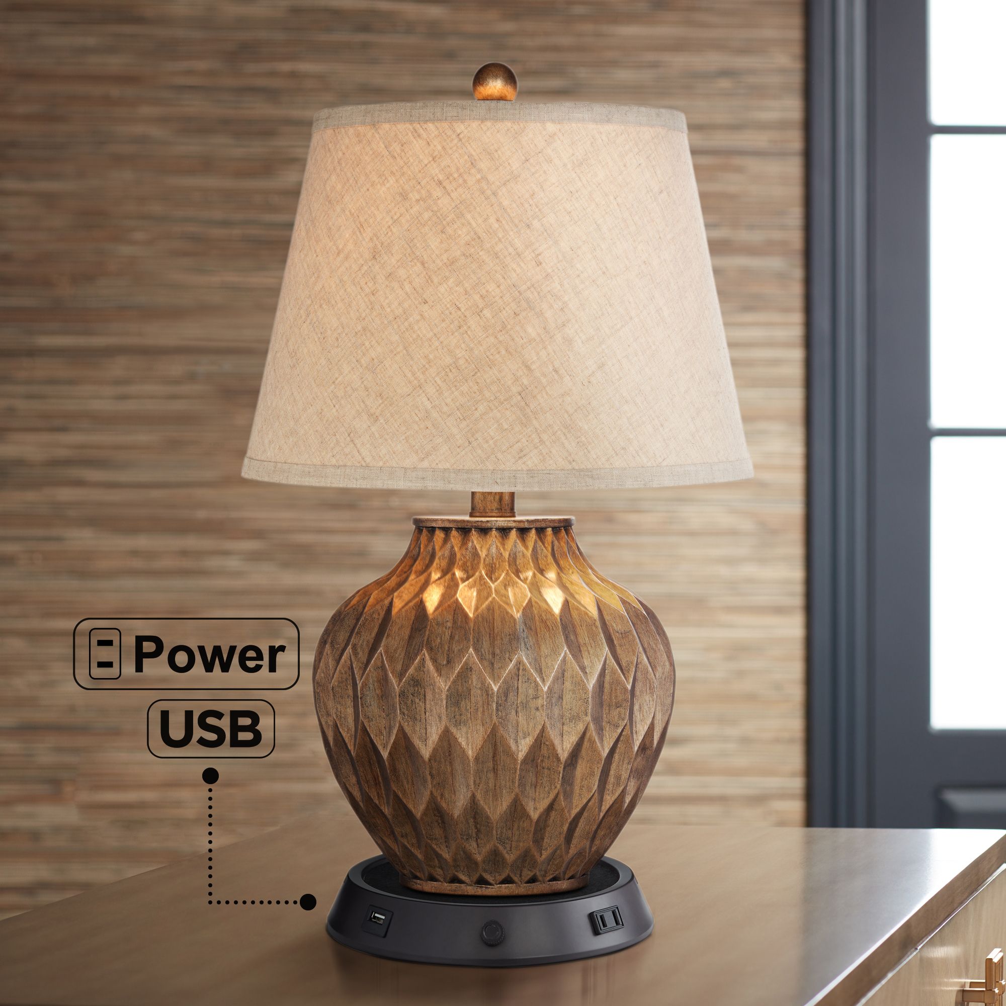 Buckhead bronze sale urn table lamp