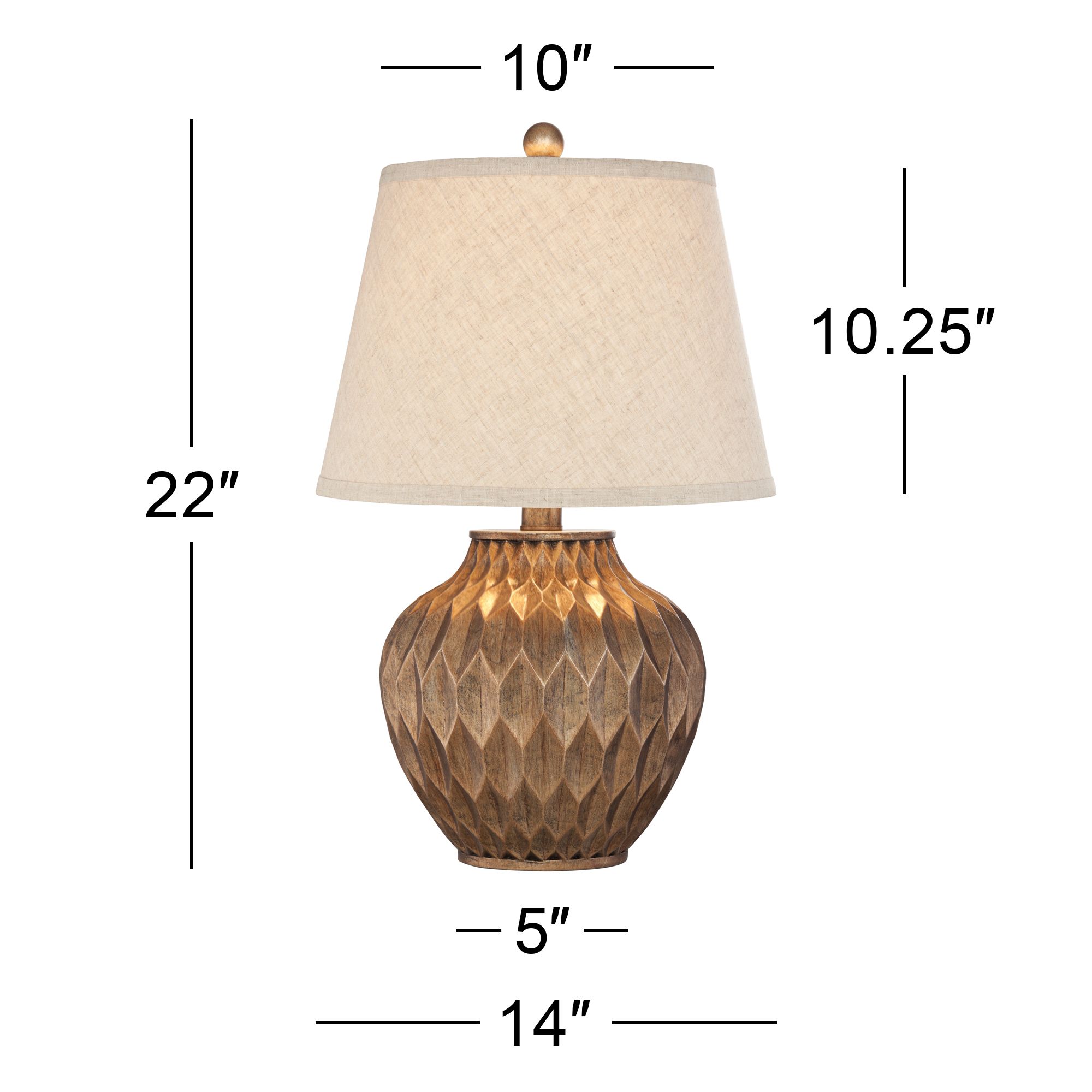 360 Lighting Buckhead 22" High Bronze Accent Lamp with USB Dimmer