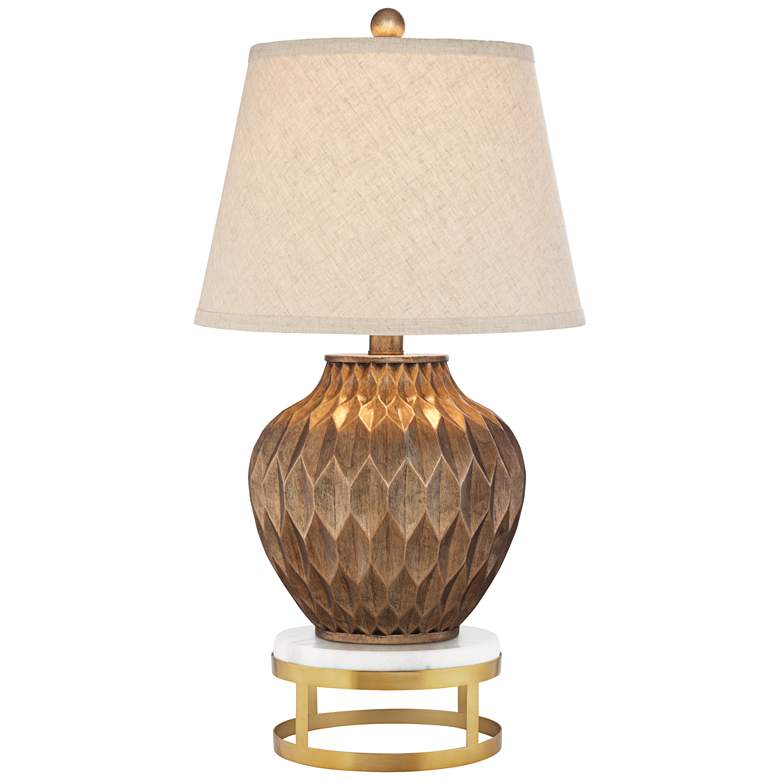 Image 1 360 Lighting Buckhead 25 3/4 inch Bronze Urn Table Lamp with Brass Riser