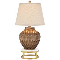 360 Lighting Buckhead 25 3/4&quot; Bronze Urn Table Lamp with Brass Riser