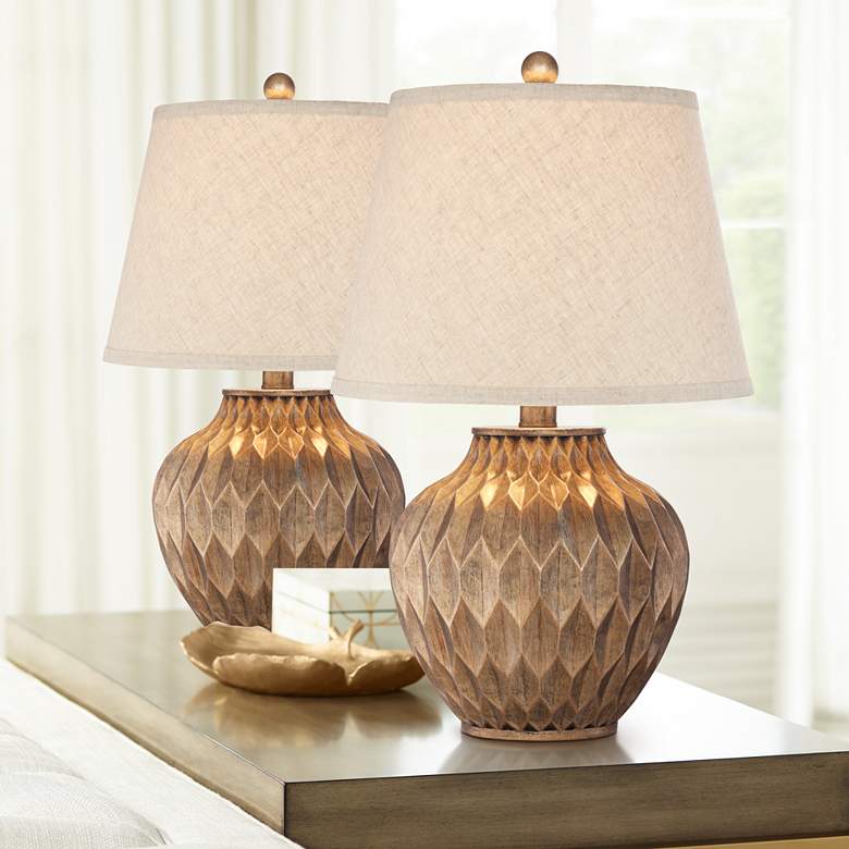 Image 1 360 Lighting Buckhead Bronze 22" Small Urn Accent Table Lamps Set of 2