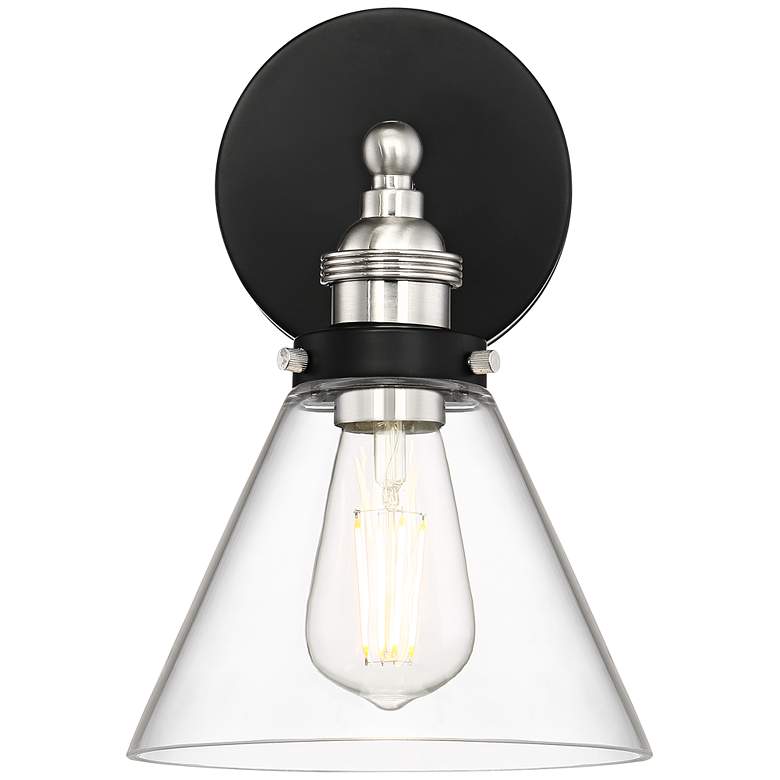 Image 5 360 Lighting Burke 10 3/4" Black and Brushed Nickel LED Wall Sconce more views