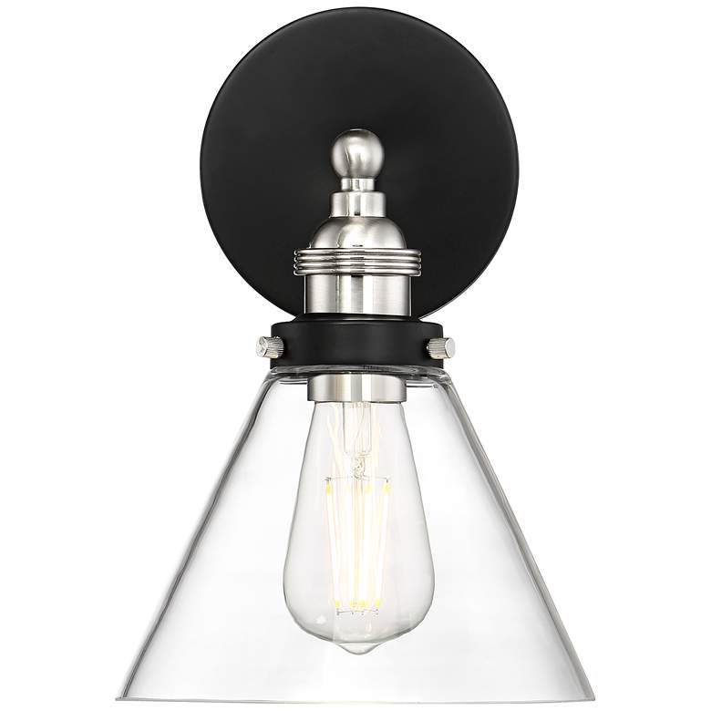 Image 6 360 Lighting Burke 10 3/4" Black and Brushed Nickel LED Wall Sconce more views