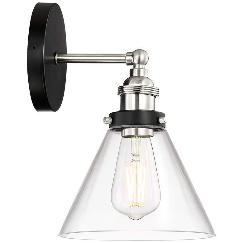 Image 7 360 Lighting Burke 10 3/4" Black and Brushed Nickel LED Wall Sconce more views