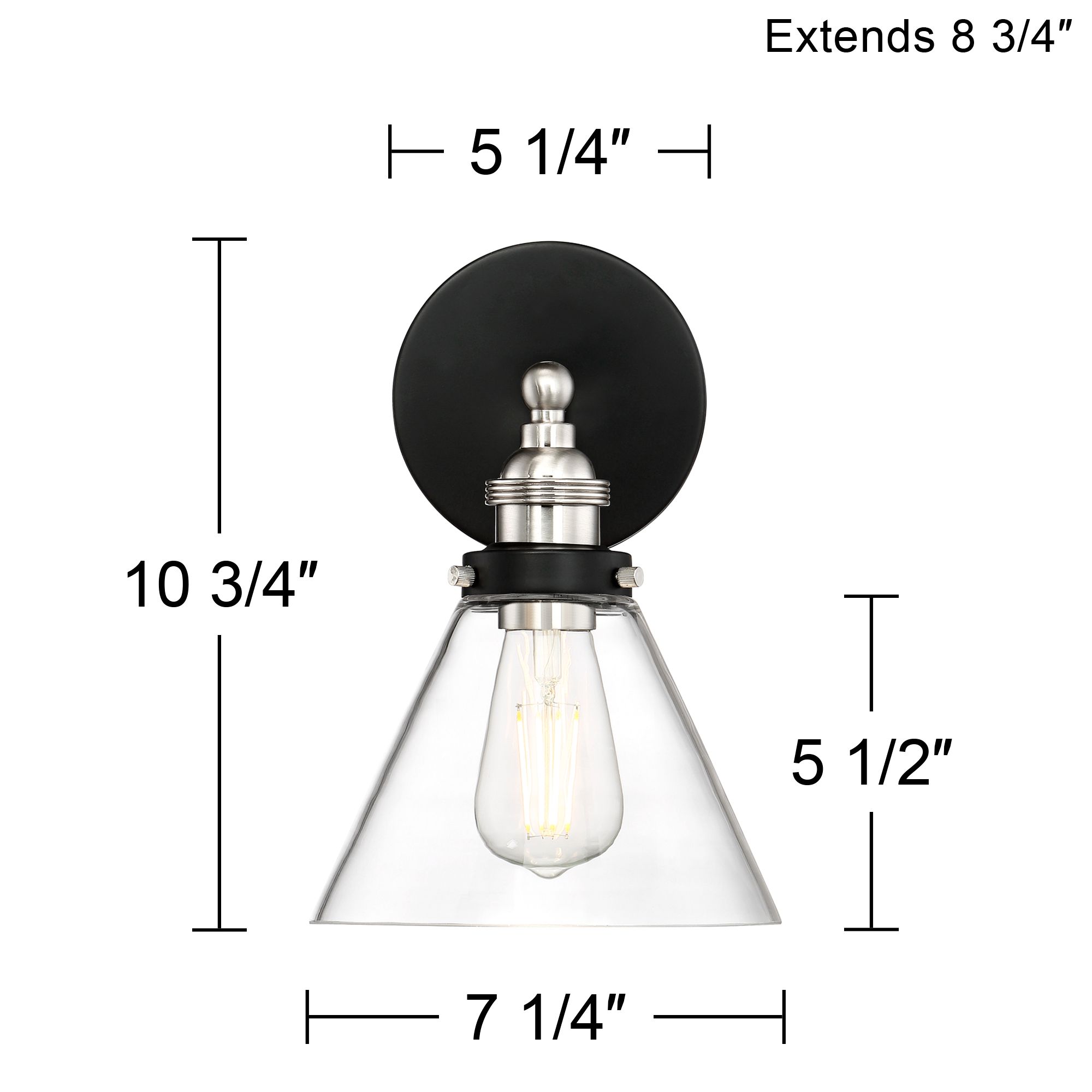 360 Lighting Burke 10 3/4" Black and Brushed Nickel LED Wall Sconce