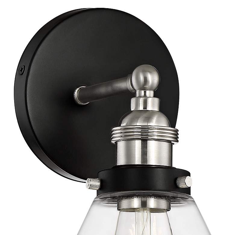 Image 4 360 Lighting Burke 10 3/4 inch Black and Glass LED Wall Sconces Set of 2 more views