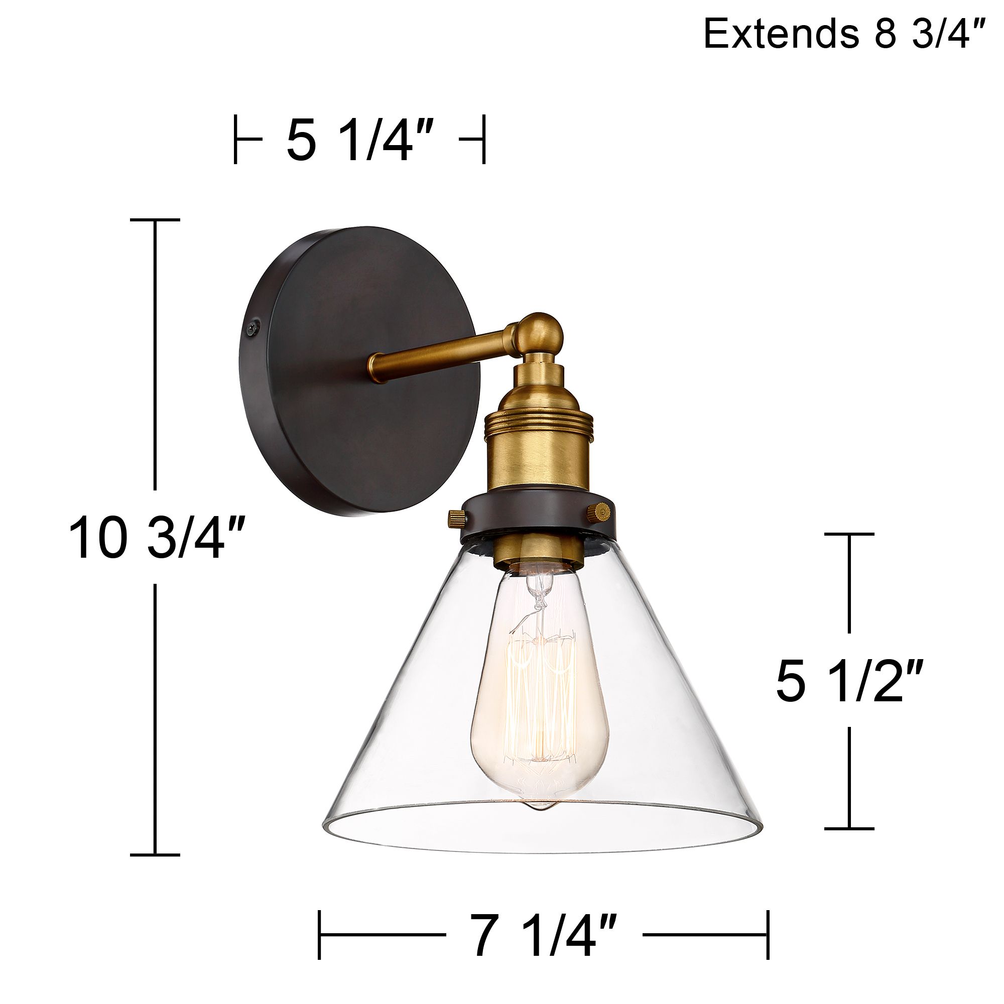 360 Lighting Burke 10 3/4" High Bronze and Warm Brass LED Wall Sconce
