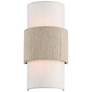 3_360 Lighting Cabo 14 1/2" Linen and Rope 2-Light Wall Sconce