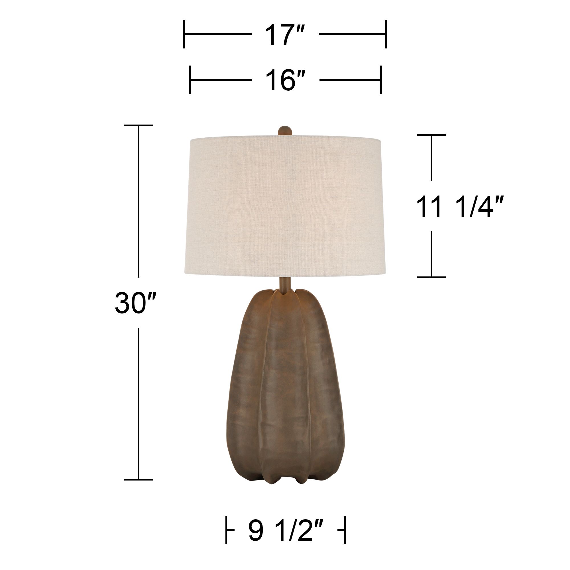 360 Lighting Calabasa 30" High Chocolate Brown Modern Table Lamp