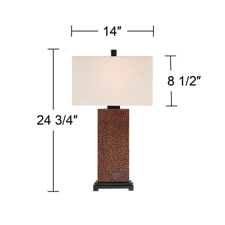 Image 7 360 Lighting Caldwell 24 3/4 inch Hammered Bronze Table Lamps Set of 2 more views