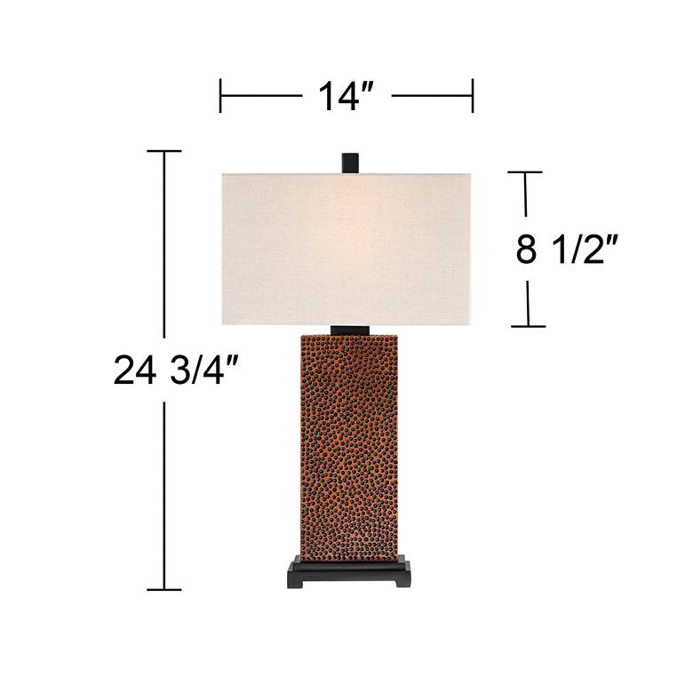 Image 7 360 Lighting Caldwell 24 3/4" Hammered Bronze Table Lamps Set of 2 more views