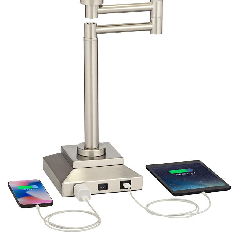 Image 4 360 Lighting Camber 28 inch Workstation Swing Arm Outlet and USB Desk Lamp more views