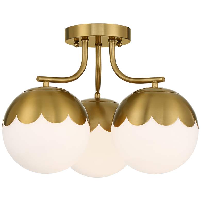 Image 3 360 Lighting Camila 16" Wide Antique Brass 3-Light Ceiling Light