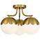 360 Lighting Camila 16" Wide Antique Brass 3-Light Ceiling Light