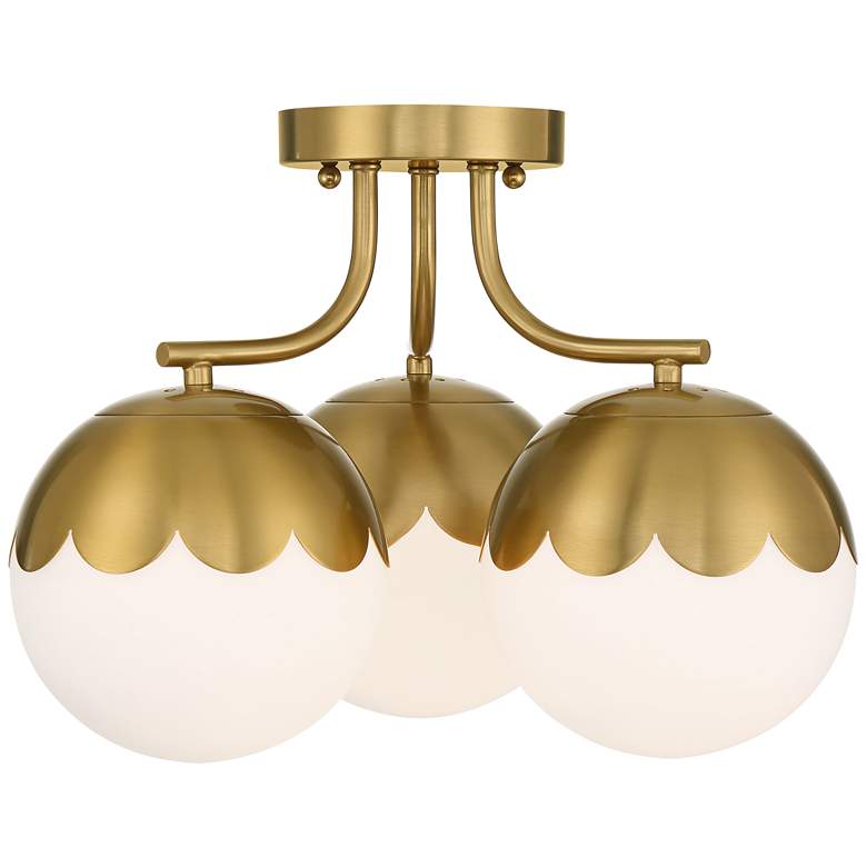 Image 6 360 Lighting Camila 16" Wide Antique Brass 3-Light Ceiling Light more views
