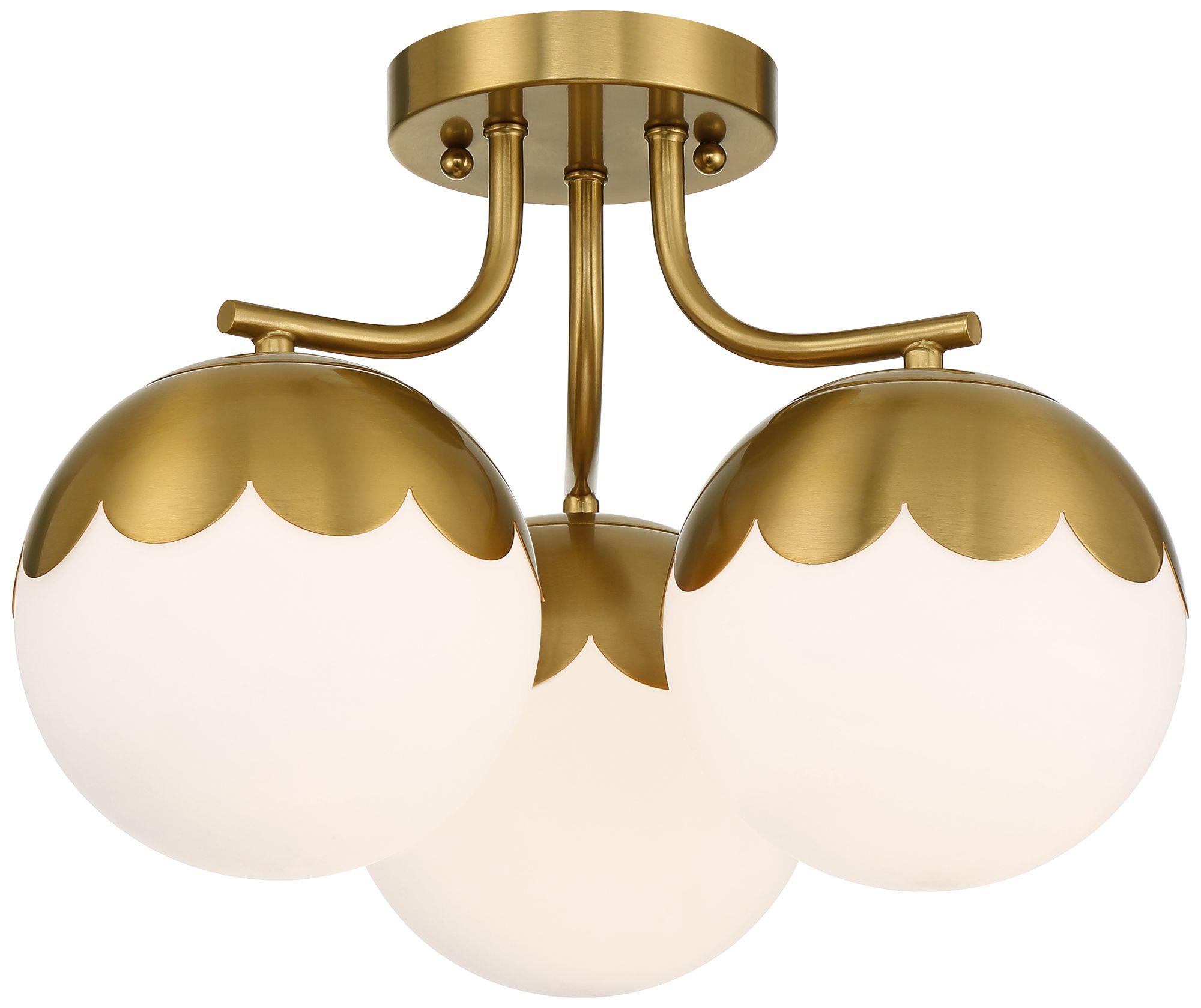 Watch A Video About the 360 Lighting Camila Antique Brass 3 Light Ceiling Light
