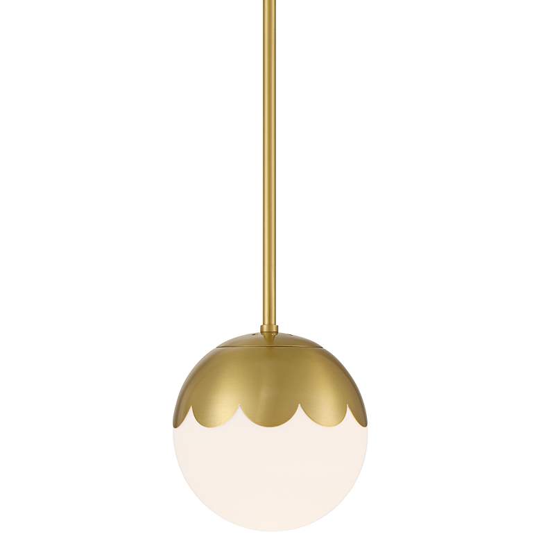 Image 3 360 Lighting Camila 7" Antique Brass White Glass Globe Mini Pendant