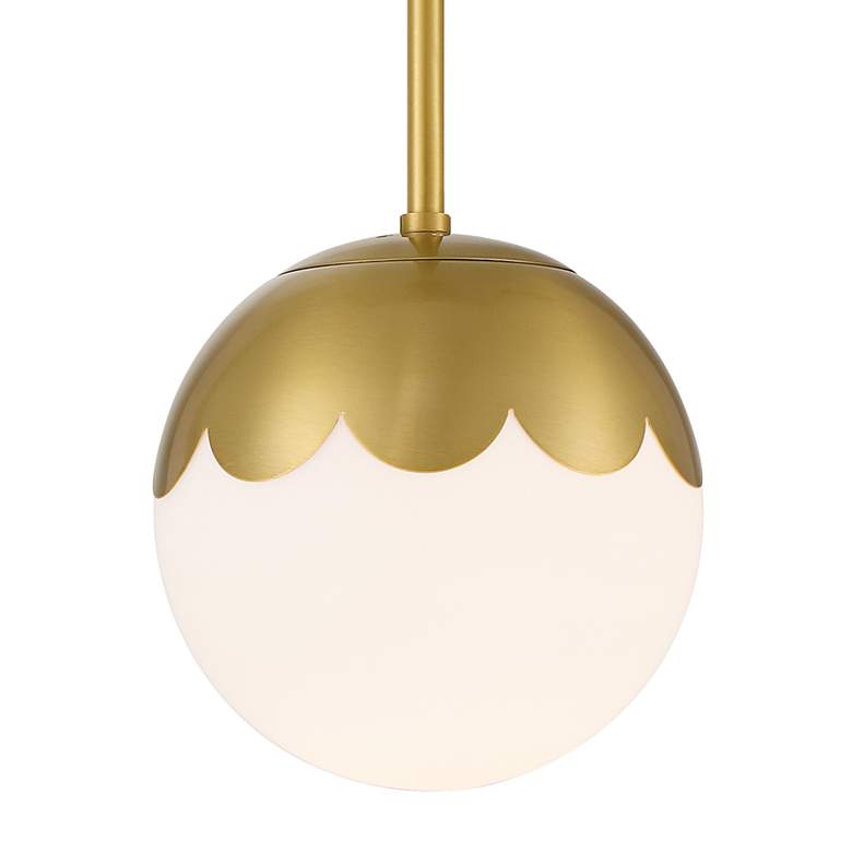 Image 4 360 Lighting Camila 7" Antique Brass White Glass Globe Mini Pendant more views