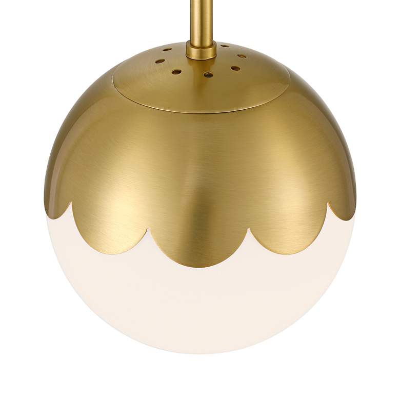 Image 5 360 Lighting Camila 7" Antique Brass White Glass Globe Mini Pendant more views