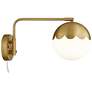 6_360 Lighting Camila Brass Glass Globe Plug-In Swingarm Wall Lamps Set of 2 more views