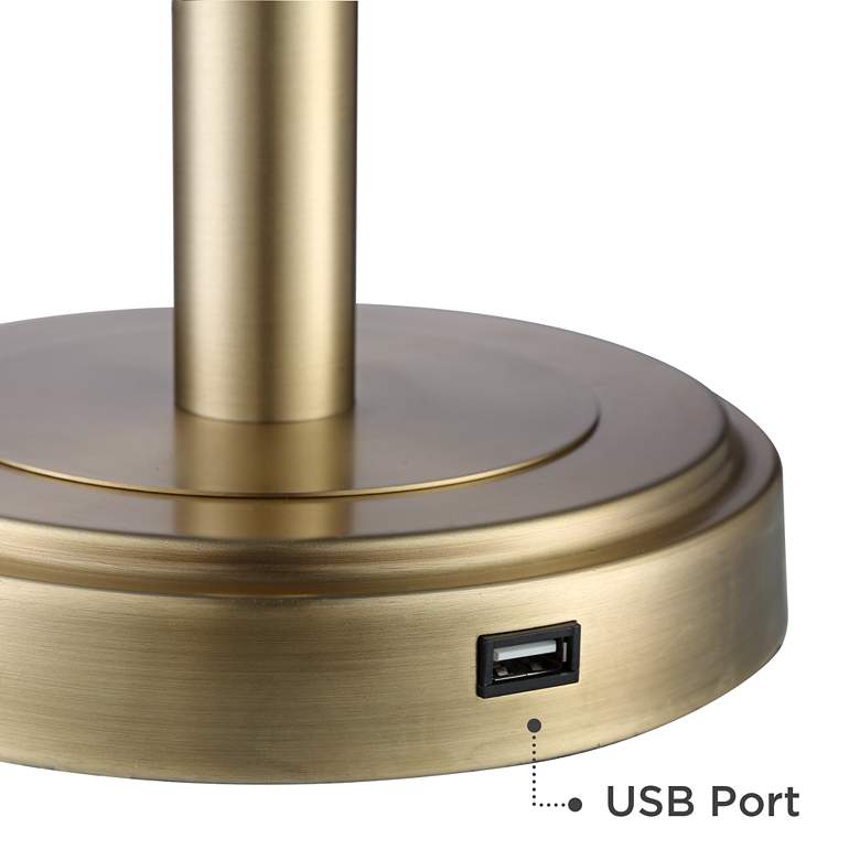 Image 5 360 Lighting Camile 25" Brass Finish Metal USB Table Lamps Set of 2 more views