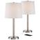 360 Lighting Camile 25" Brushed Nickel Metal USB Table Lamps Set of 2