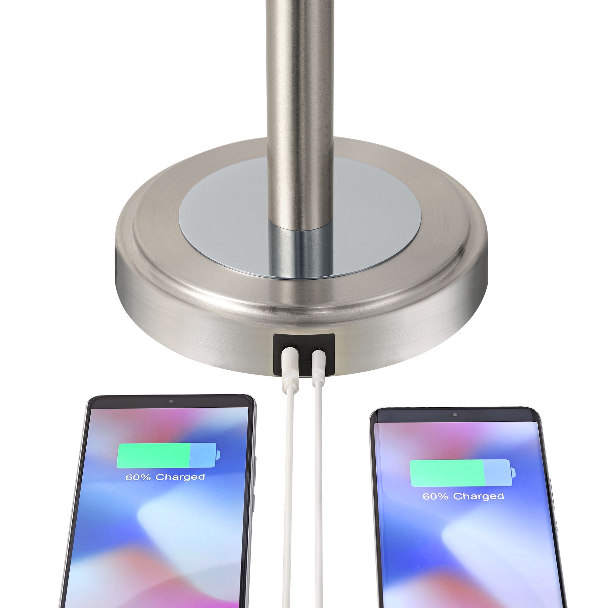 Image 5 360 Lighting Camile 25" Brushed Nickel Metal USB Table Lamps Set of 2 more views