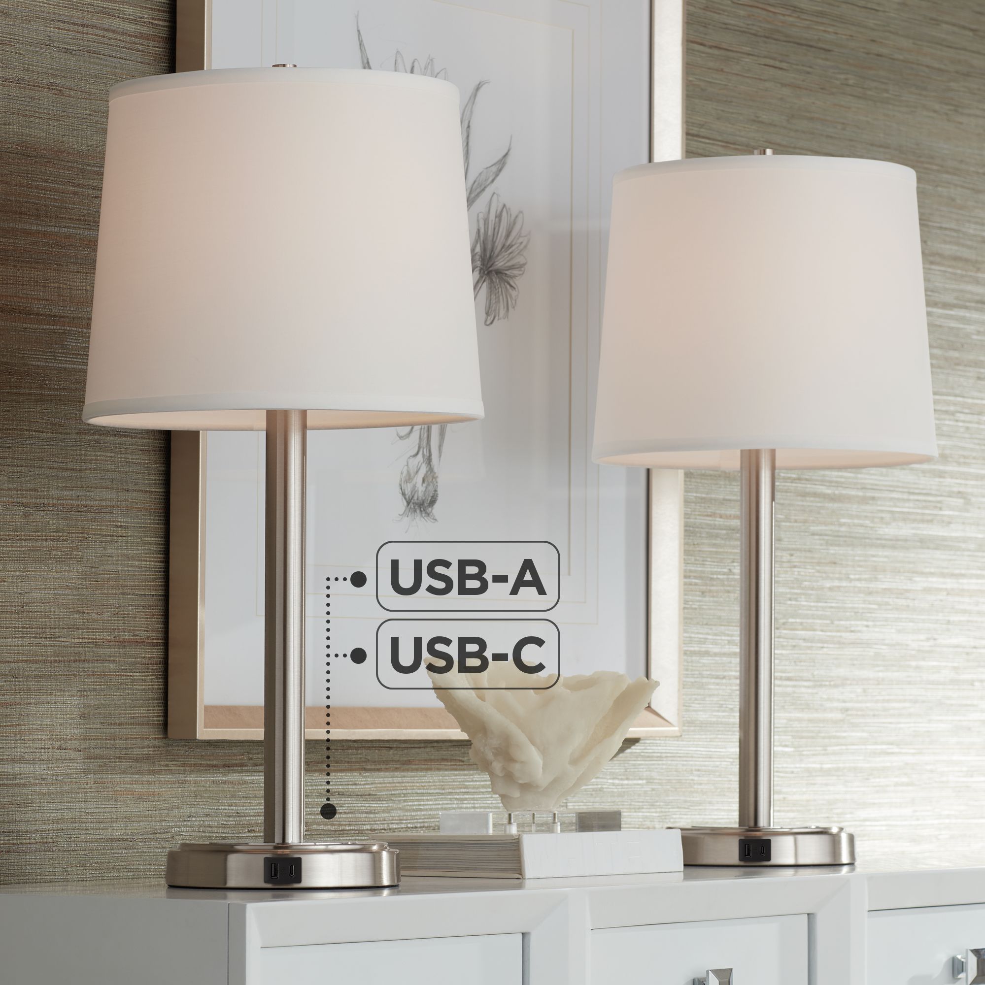 Video about the Camile Set of 2 Table Lamps