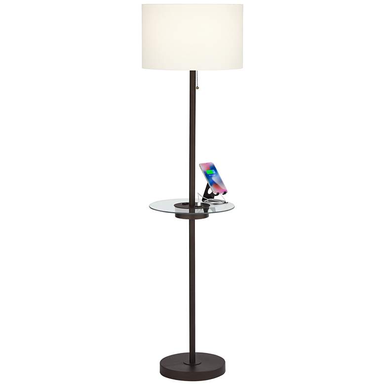 Image 4 360 Lighting Caper 60 1/2" Bronze Table Floor Lamp with USB and Outlet more views