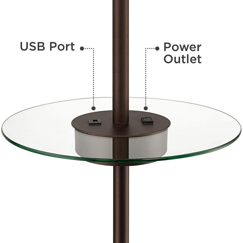 Image 5 360 Lighting Caper 60 1/2" Bronze Tray Table USB Floor Lamps Set of 2 more views